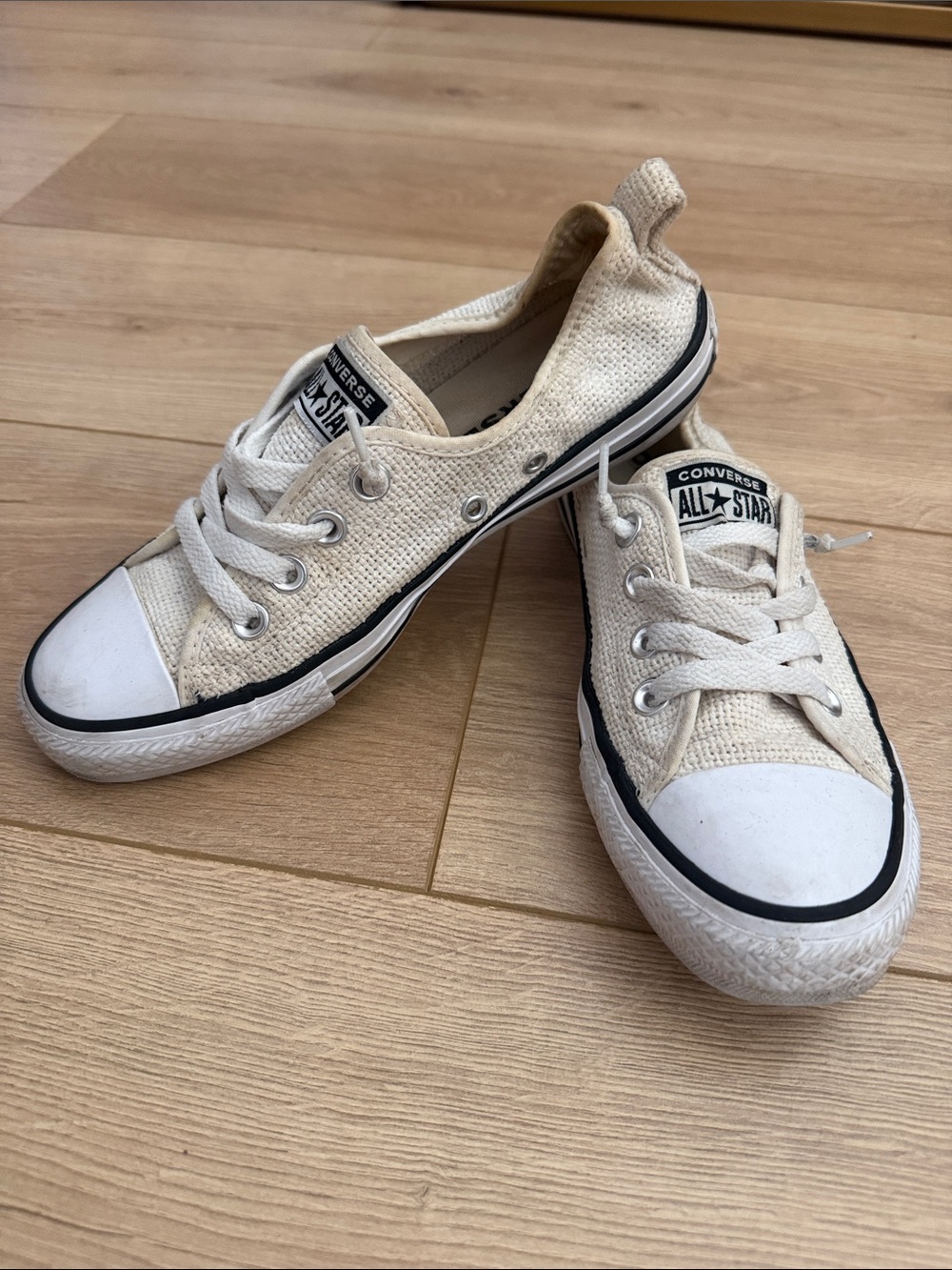 Converse Chuck Taylor All Star Low Top Sneakers Cream Canvas W 7